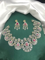 American Diamond Stones Bridal Neck Set - Nakshatra Jewels