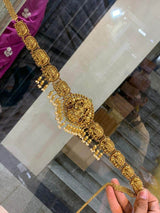 Nagasi Work with Kempu Stones Hip Chain - Nakshatra Jewels
