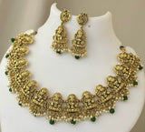 Nagasi Work with Kempu Stones Simple Necklace - Nakshatra Jewels