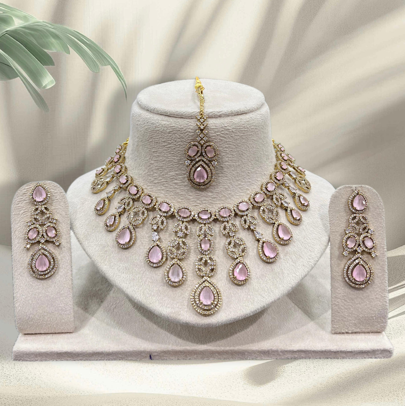 Victorian Polish with AD Stones Bridal Necklace