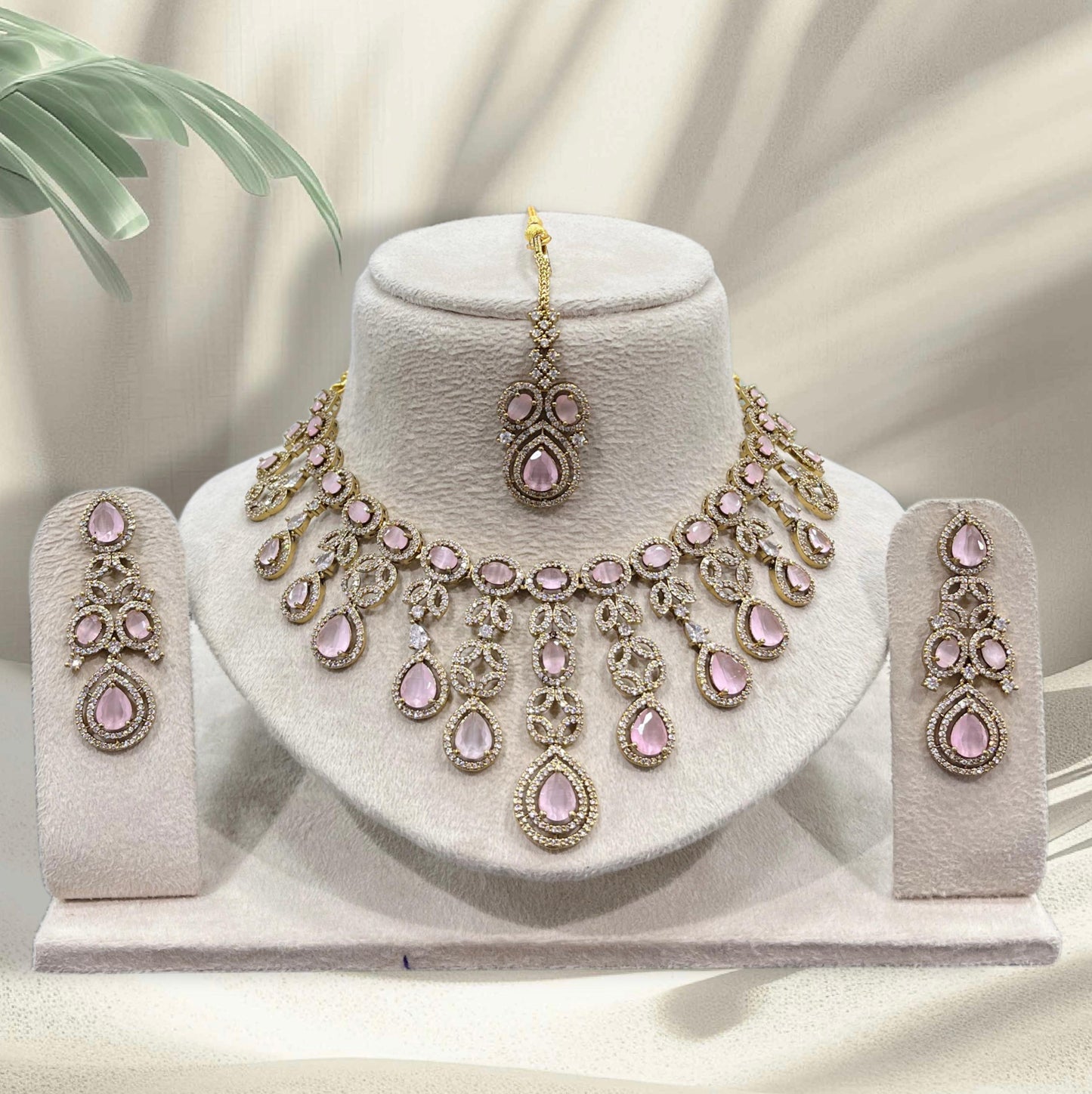 Victorian Polish with AD Stones Bridal Necklace