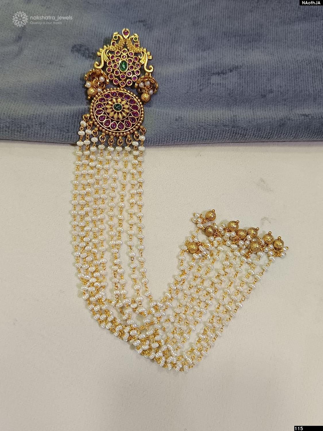 Premium Matt with Kempu Stones Hair Accessories