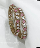 Moissanite Stone Studded Bangles - Nakshatra Jewels