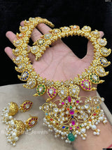 Jadau Kundan Stone Bridal Mango Haram - Nakshatra Jewels