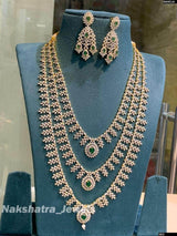 American Diamond Stones Bridal Layer Haram - Nakshatra Jewels