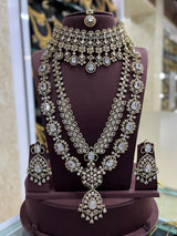 Victorian Polish AD Stones Bridal Combo Set