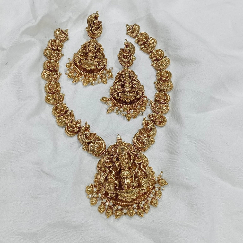 Nakshi Work with AD stones Necklace - Nakshatra Jewels
