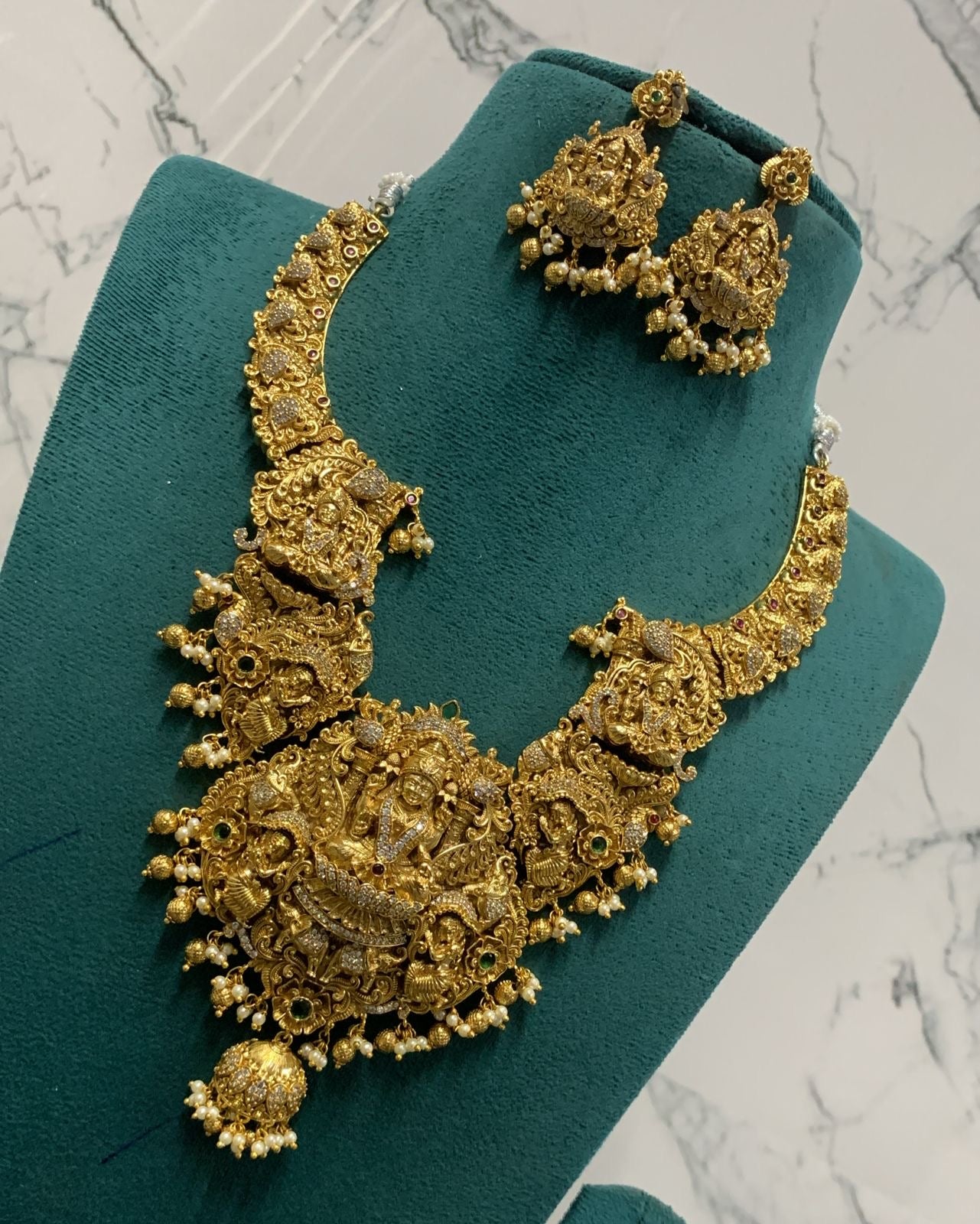 Nakshi Work with AD stones Haram (Gold Replica)