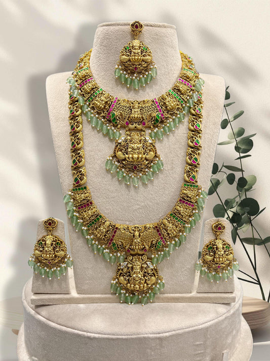 Nakshi Work with Kundan Stones Bridal Combo Set