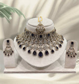 Victorian Polish with AD & Mossianite Stones Bridal Choker