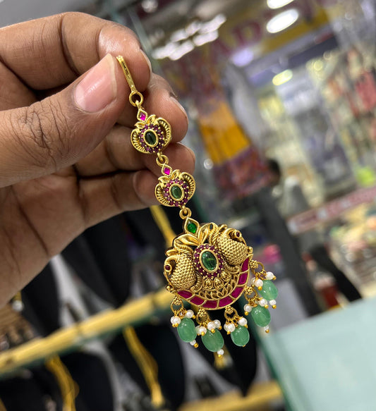 Nagasi work with Kundan Stones Tikka