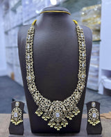 Victorian Polish Moissanite and AD Stones Bridal Haram - Nakshatra Jewels