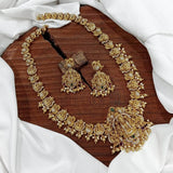 Nakshi Work with AD Stones Bridal Haram - Nakshatra Jewels