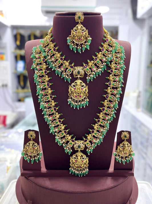 Nakshi Work with Kundan Stones Bridal Combo Set