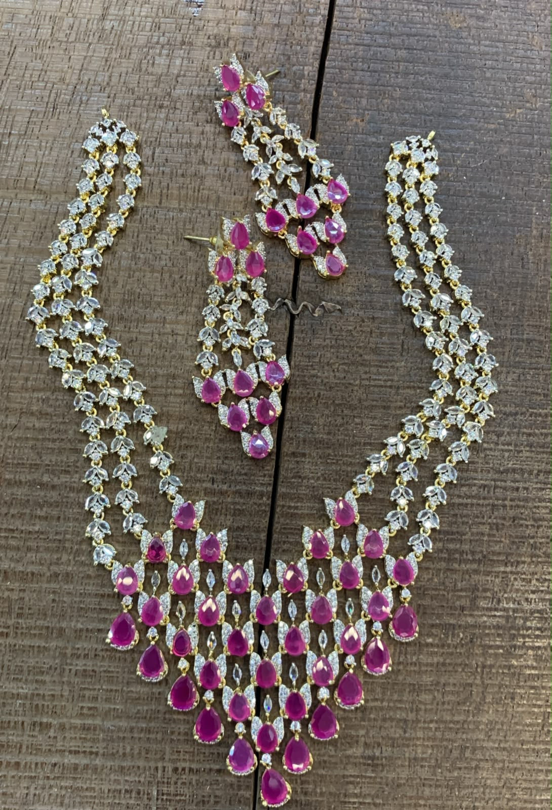 American Diamond Stones Bridal Layer Haram