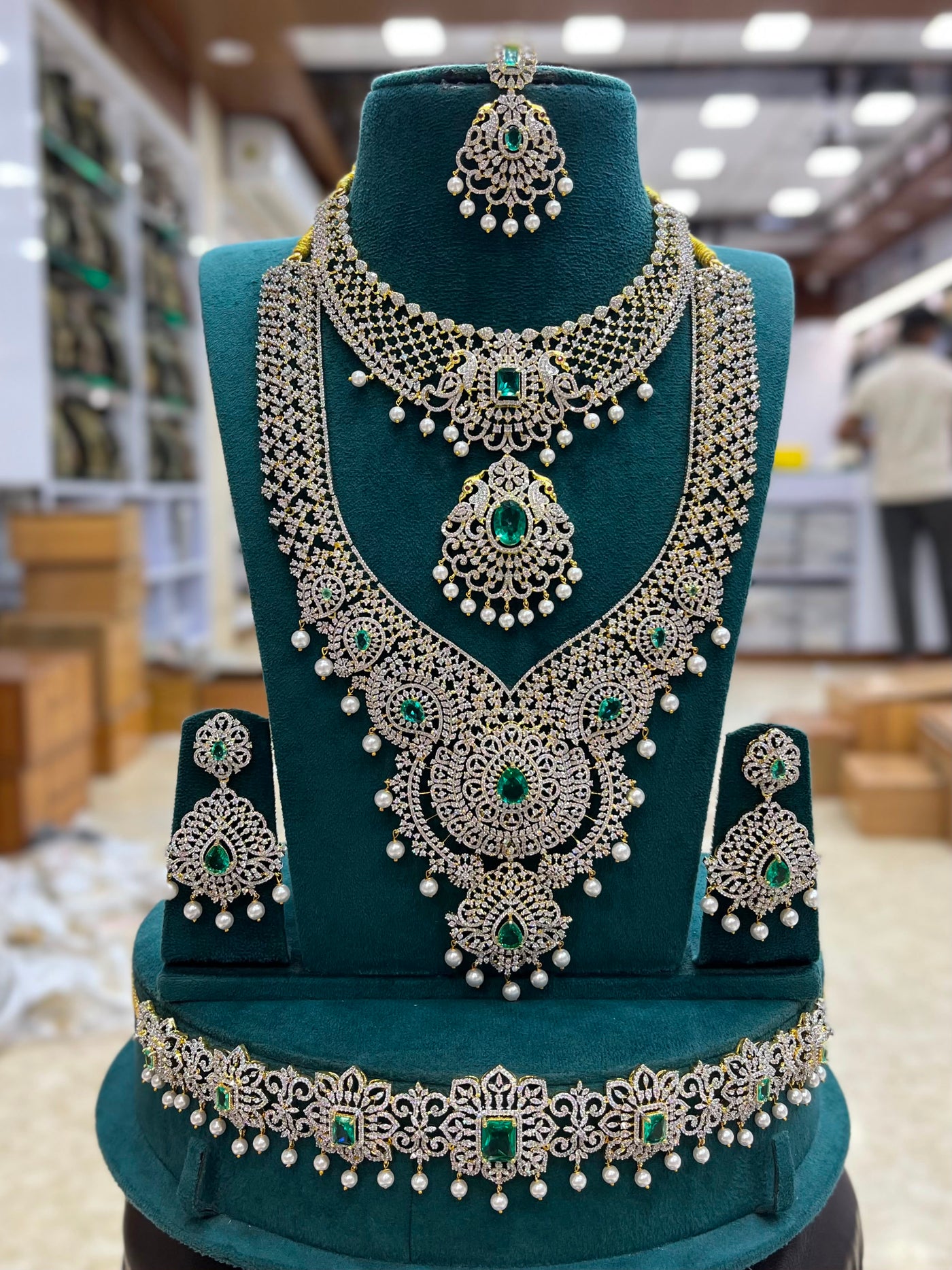 American Diamond Stones Bridal Combo Set
