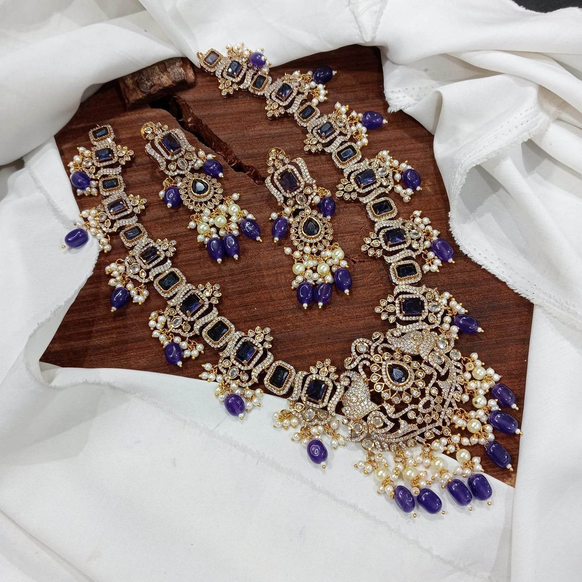 Victorian Polish with AD Stones Bridal Haram