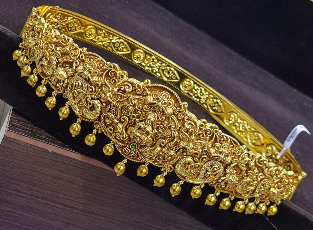 Nakshi Work with AD Stones Bridal Hip Belt (Gold Replica) - Nakshatra Jewels