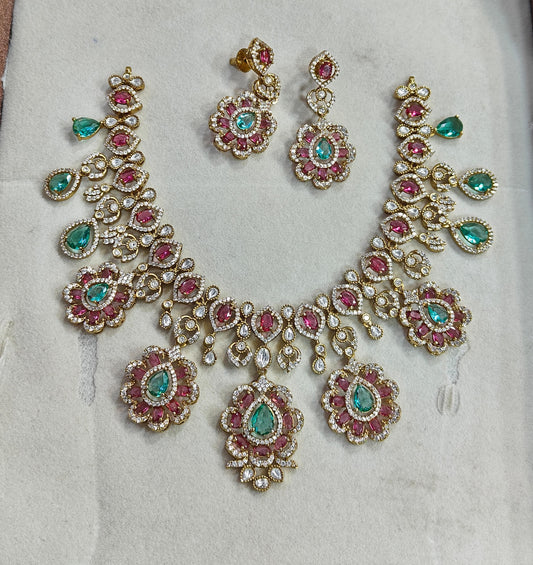 Victorian Polish with AD Stones Necklace