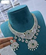 American Diamond Stones Bridal Necklace - Nakshatra Jewels