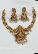 Nakshi Work with AD Stones Necklace - Nakshatra Jewels
