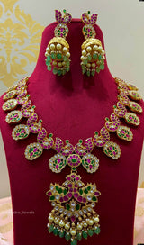 Jadau Kundan Stones Bridal Necklace - Nakshatra Jewels
