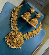 Nakshi work with AD Stones Necklace - Nakshatra Jewels