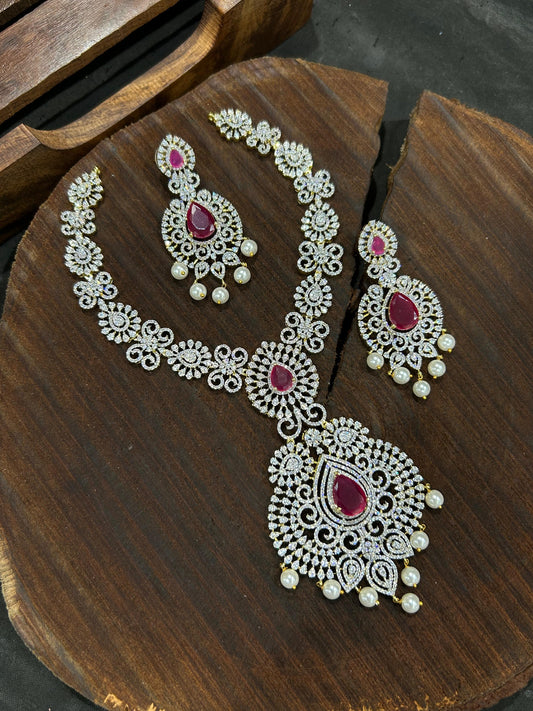 American Diamond Stones Bridal Necklace