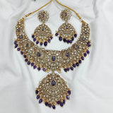 Victorian Polish with AD Stones Bridal Necklace - Nakshatra Jewels