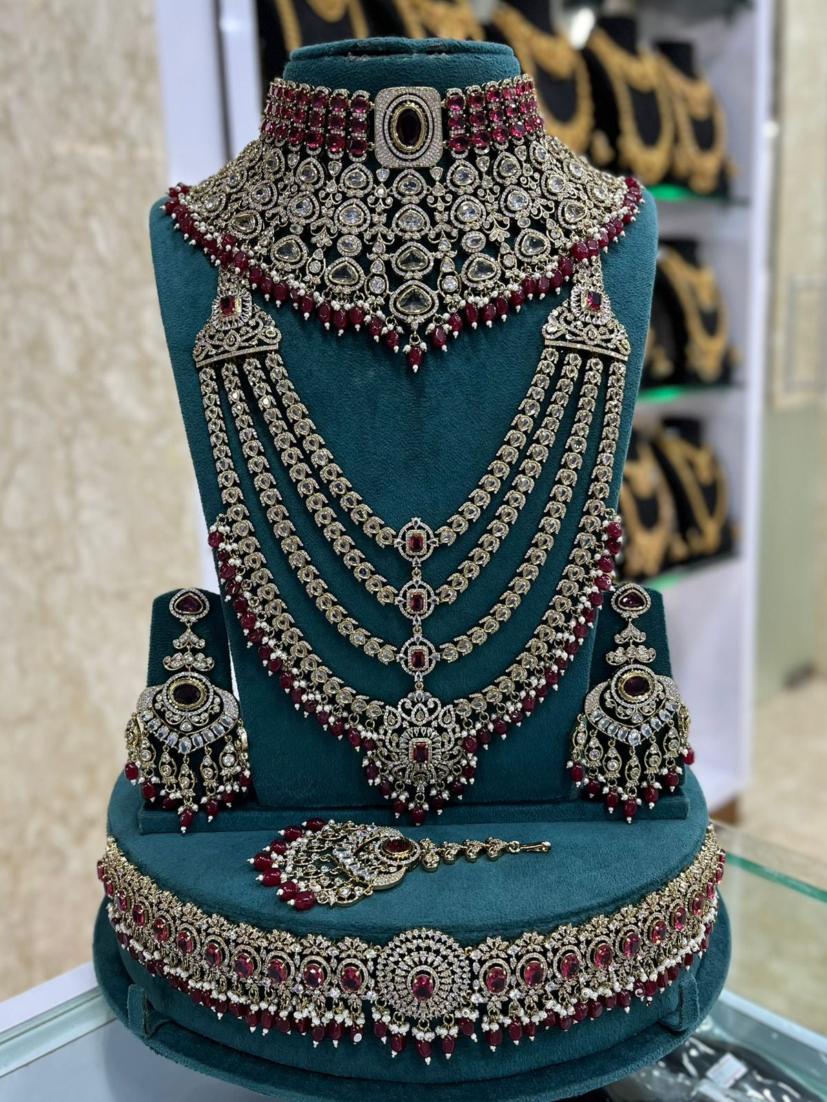 Victorian Polish with AD stones Bridal Set
