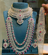 American Diamond Stones Bridal Set - Nakshatra Jewels