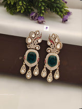 Vcitorian Polish AD & Moissanite Stones Earrings - Nakshatra Jewels