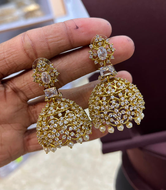 Victorian Polish AD Stone Earrings