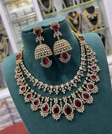 Victorian Polish with AD Stones Necklace - Nakshatra Jewels