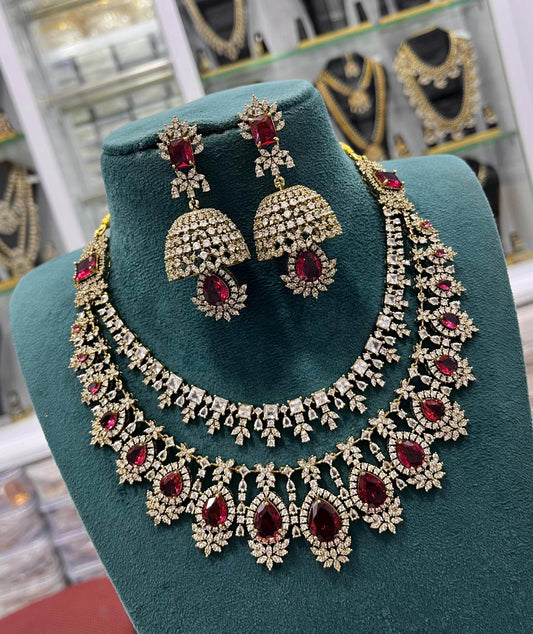 Victorian Polish with AD Stones Necklace - Nakshatra Jewels