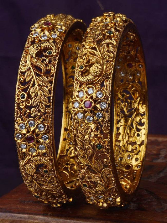 Premium Matt with Kempu Stone Bangles - Nakshatra Jewels