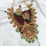 Nagasi work with Kempu Stones Bridal Necklace - Nakshatra Jewels