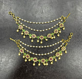 Premium Matt with Kempu Stones Ear Chains
