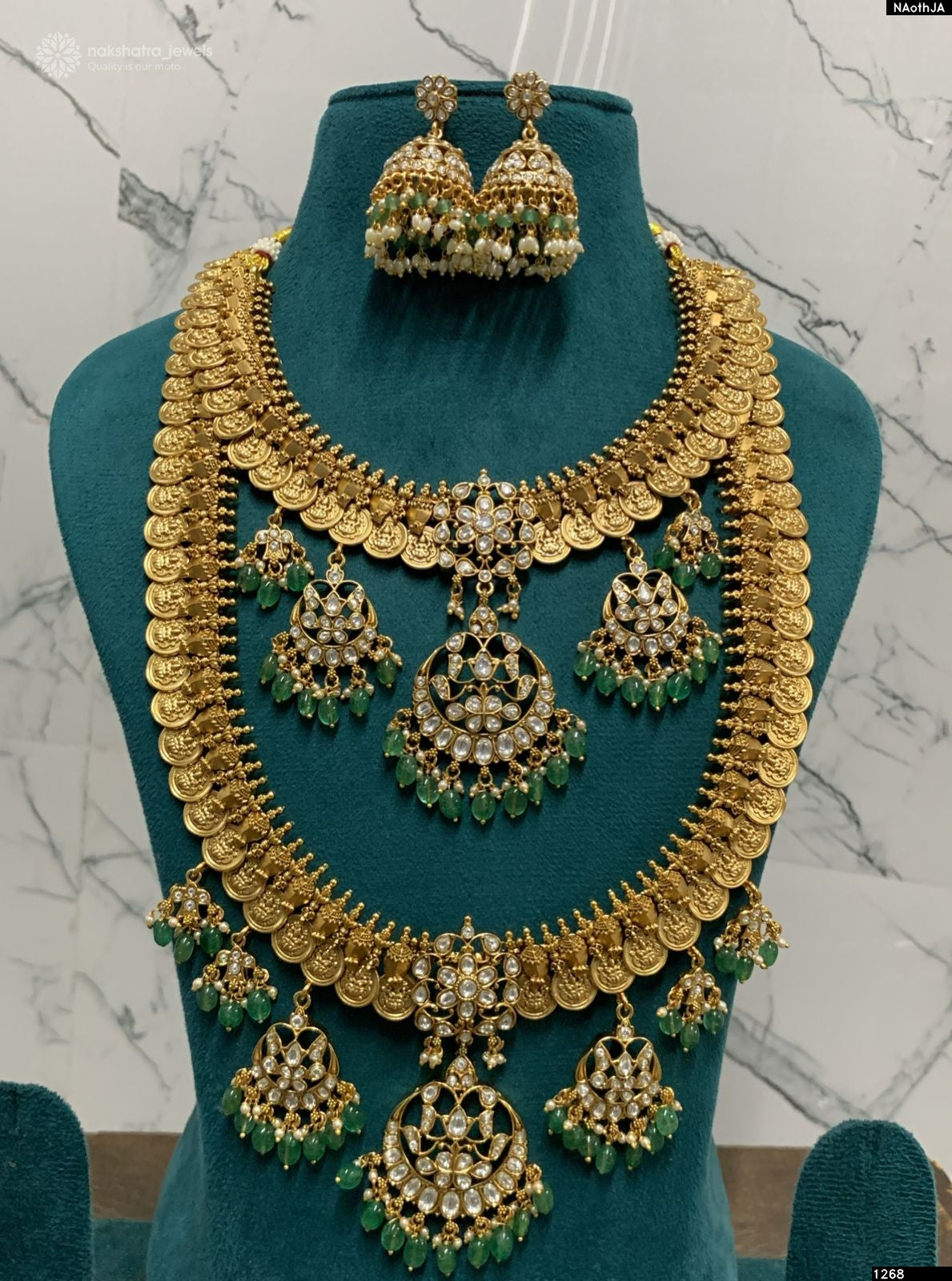 Nakshi Work with Kundan Stones Bridal Combo Set