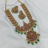 Nagasi Work with Kempu Stones Necklace - Nakshatra Jewels