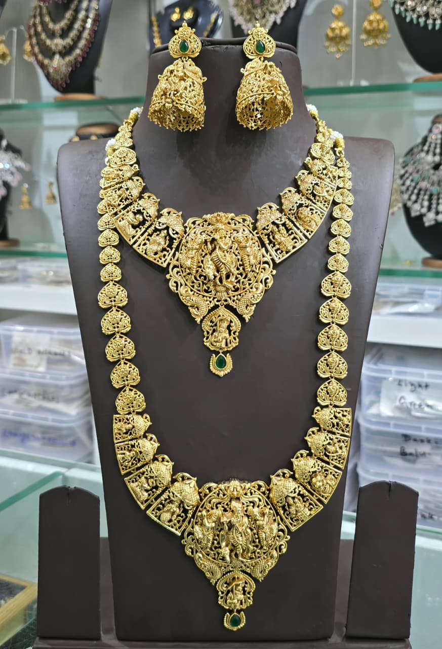 Nakshi Work with AD Stones Bridal Combo Set