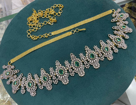 American Diamond Stones Hip Chain - Nakshatra Jewels