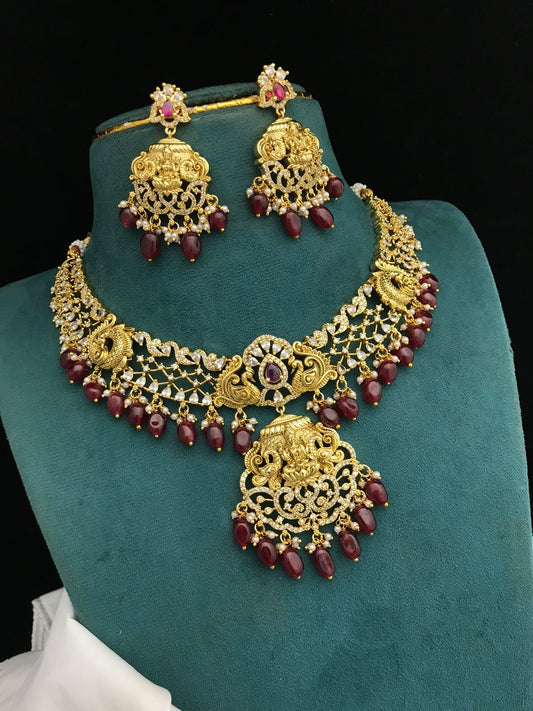 Nakshi work with AD Stones Necklace