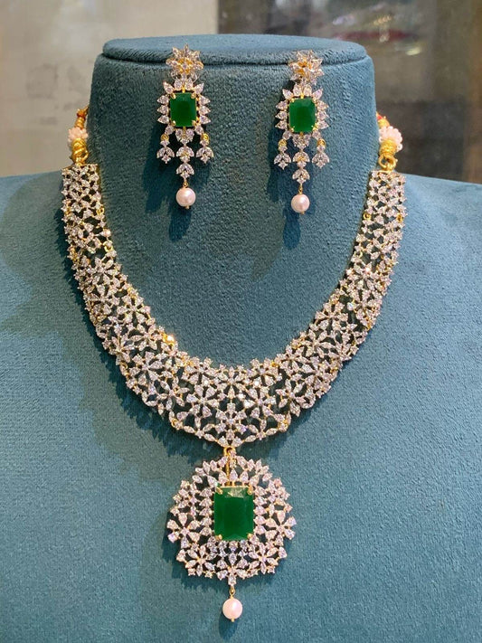 American Diamond Stones Necklace - Nakshatra Jewels