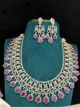 American Diamond Stones Bridal Haram - Nakshatra Jewels
