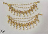 Premium Matt with Kempu Stones Ear Chains - Nakshatra Jewels