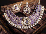 Victorian Polish with AD Stones Neck set - Nakshatra Jewels