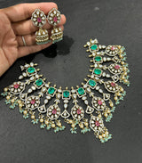 Moissanite and AD Stones Bridal Choker - Nakshatra Jewels