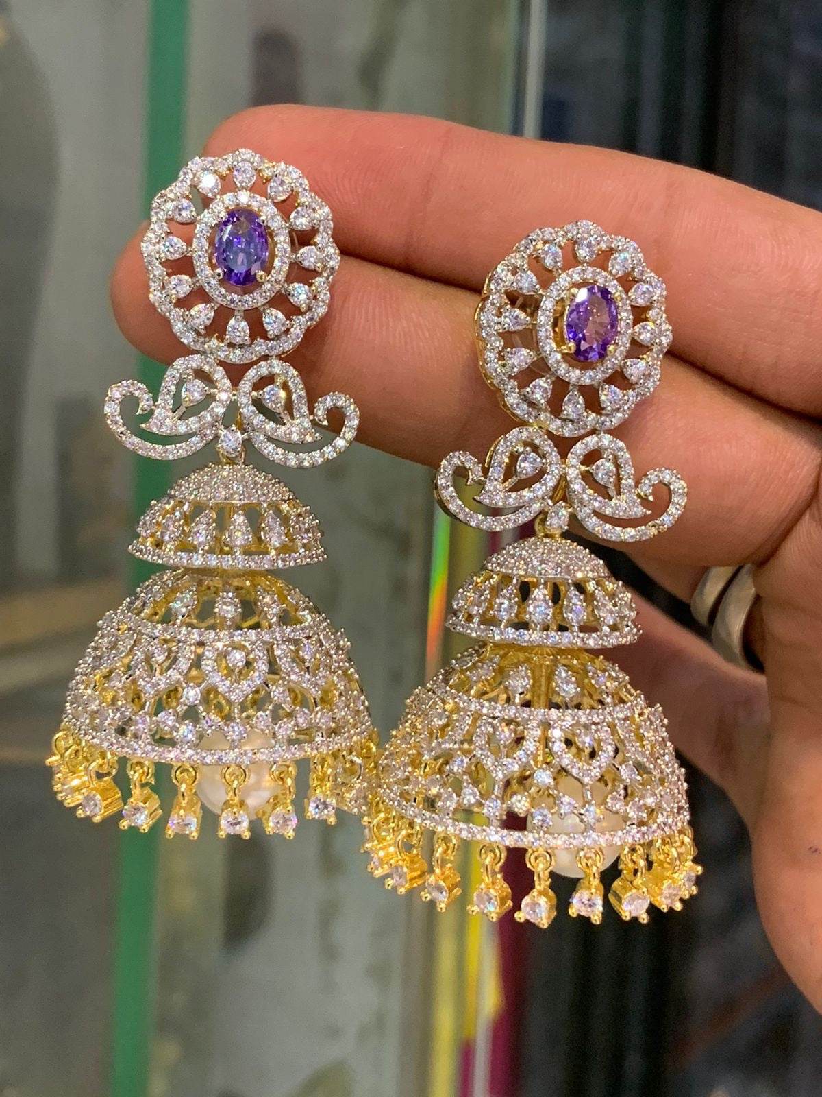 AD Stones Bridal Earrings