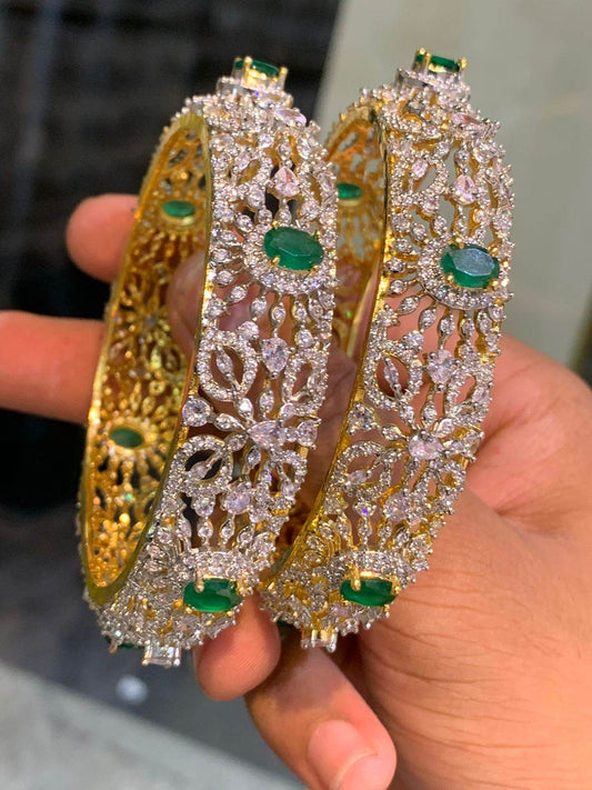 AD Stone Bangles - Nakshatra Jewels